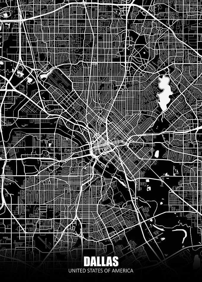 Dallas USA Dark Map