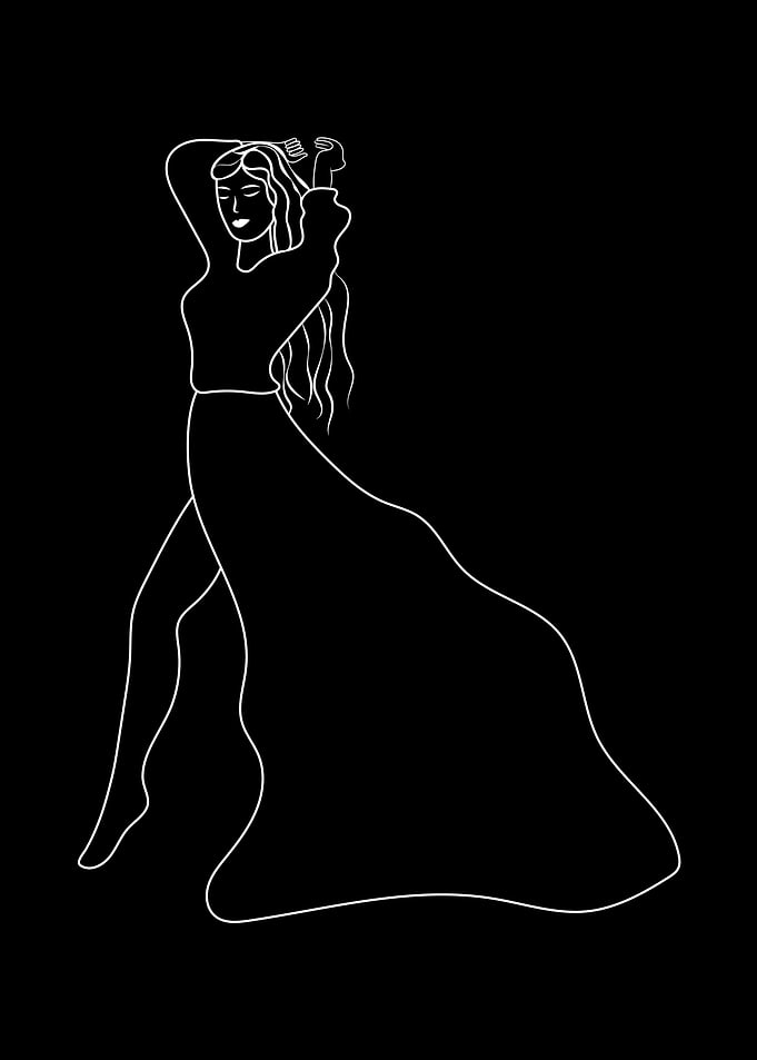 Erotic Girl Line Art