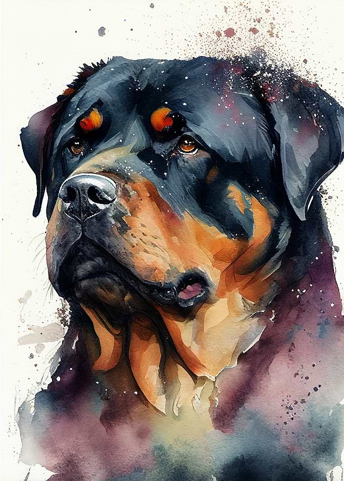 Rottweiler Watercolor