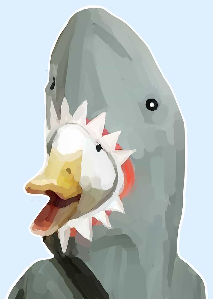 cute duck hoodie shark