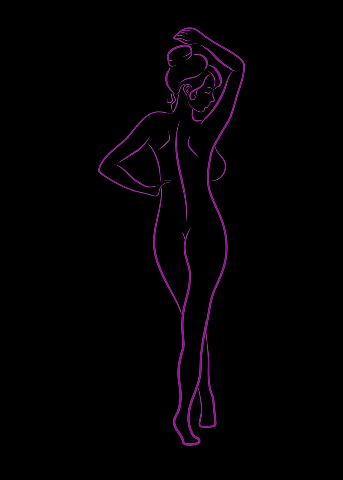 Erotic Girl Line Art