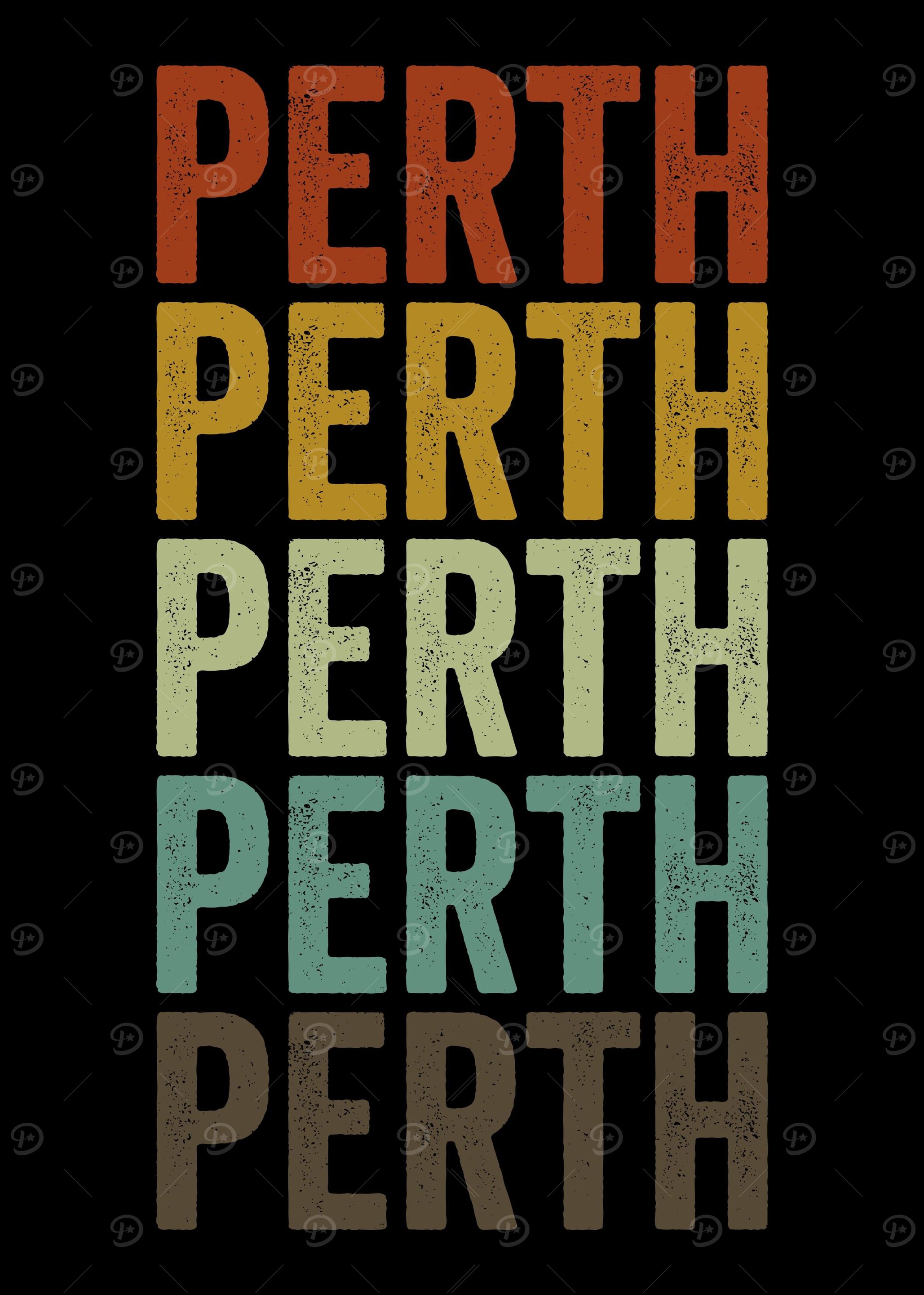 Perth Australia Retro