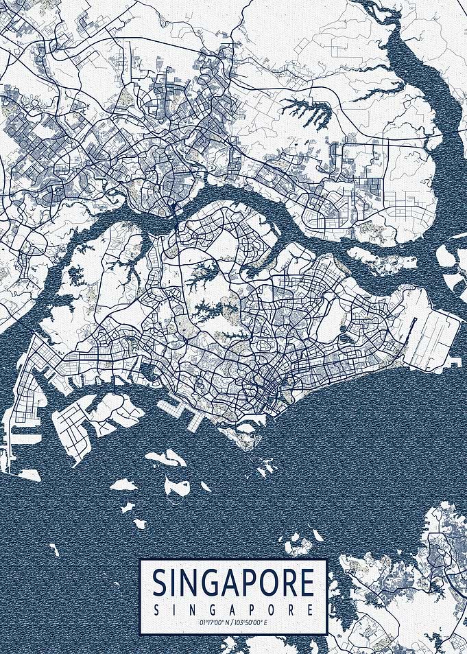 Singapore City Map Coastal