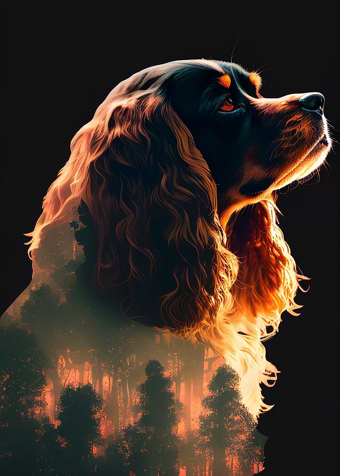 Cavalier King Forest Retro