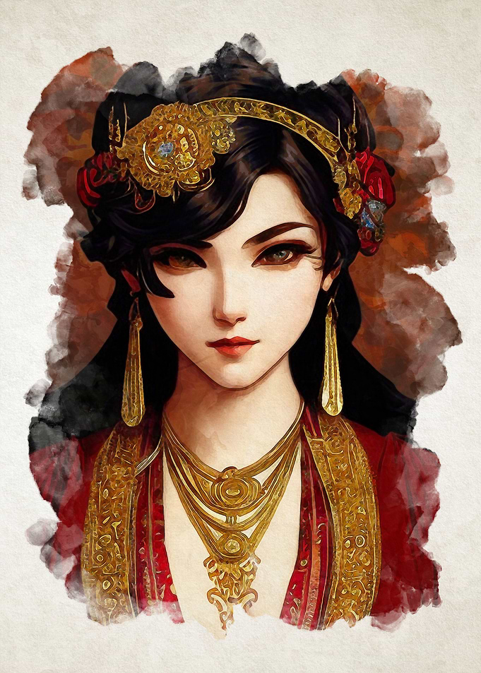 Watercolor Red Princess
