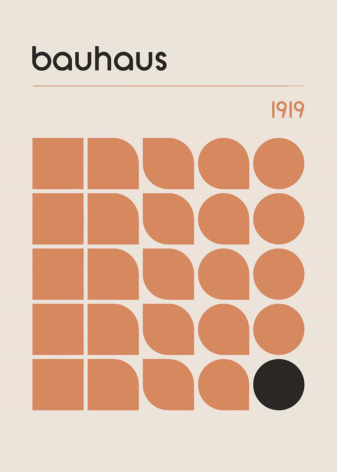 Orange Bauhaus Abstract
