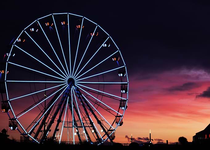 Golden sunset Ferris Wheel