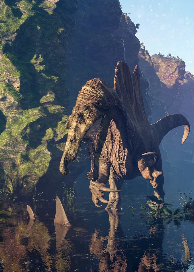Spinosaurus dinosaur catch