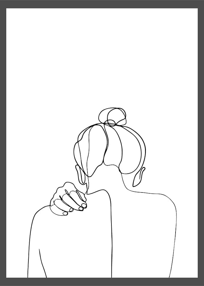 one line art girl