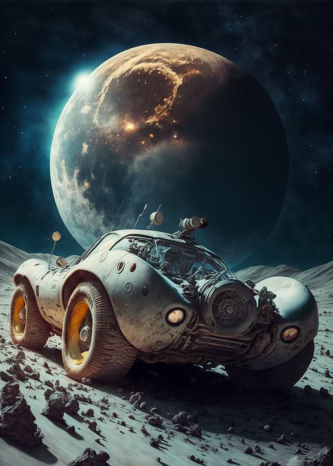 Vintage Car On The moon