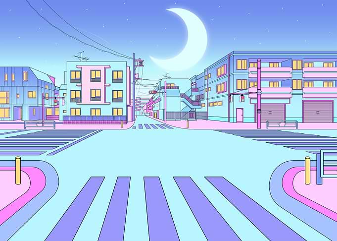 crossroads under the moon