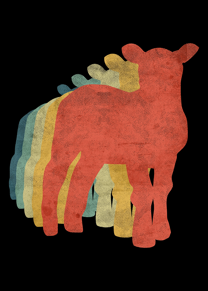 Sheep Retro Vintage Color