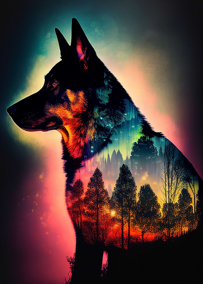 German Shepherd Retro