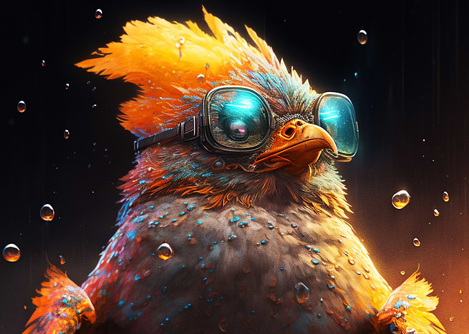 Bubble Art Rooster