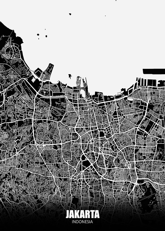 Jakarta Indonesia Dark Map