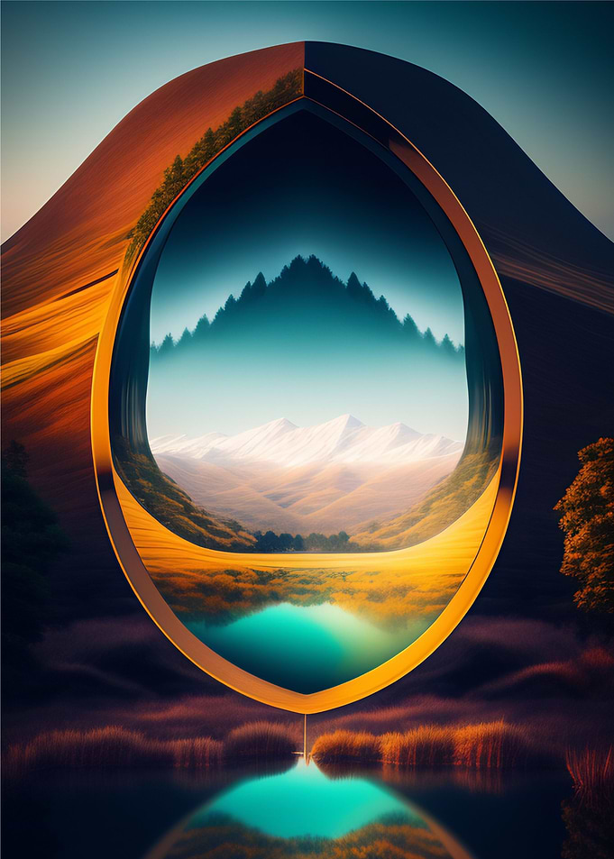 Landscape double exposure