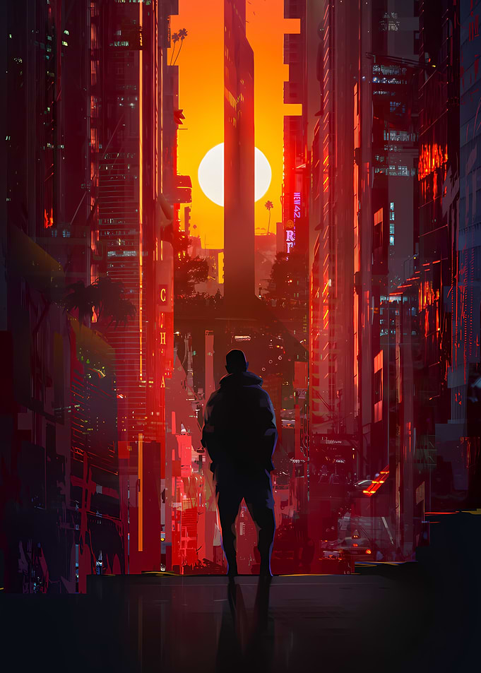 cyberpunk anime city