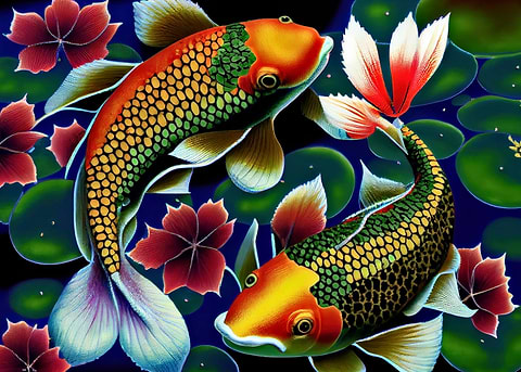 The Kois Garden — metal poster wall art