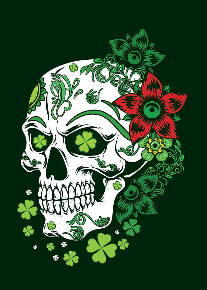 St Patricks Day Skull