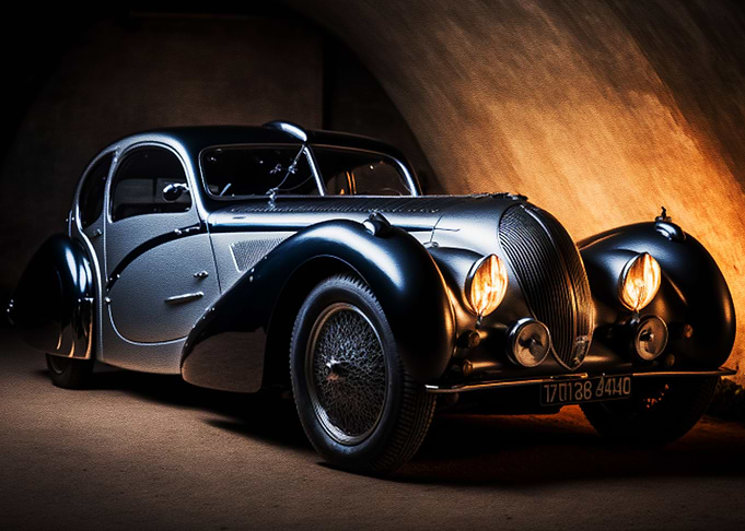 Black Antique Car