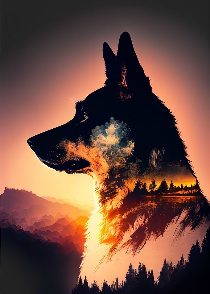 German Shepherd Retro