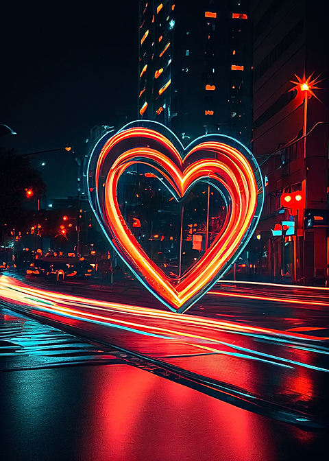 Neon Love — metal poster wall art