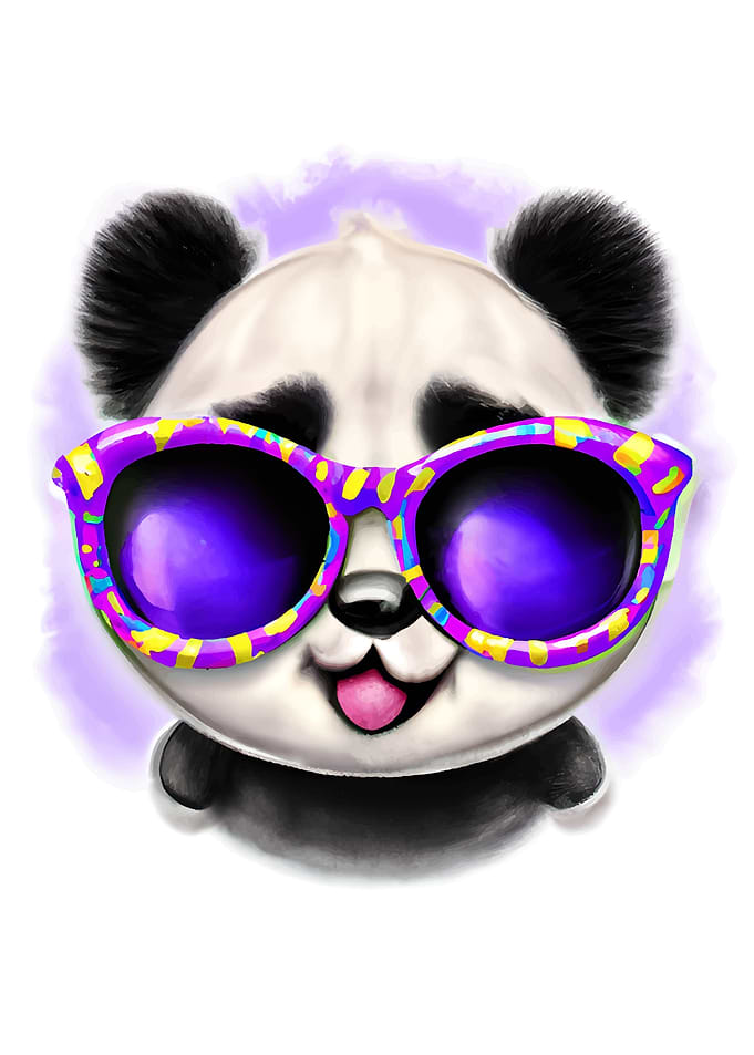 Funny Panda in glasses