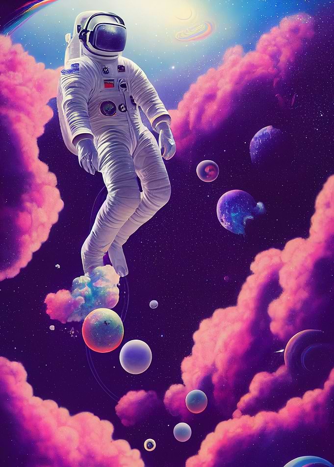 Astronaut floating Space