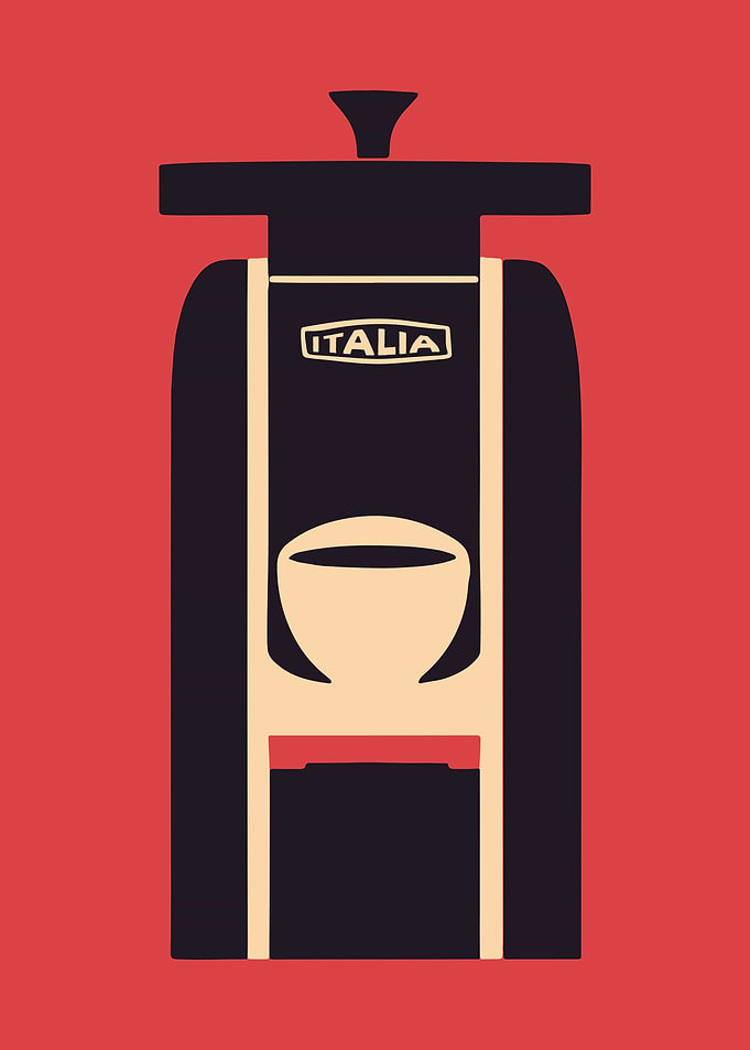 Old Coffee Machine Poster