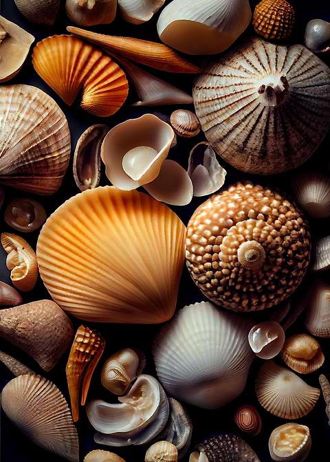Seashell Mosaic — metal poster wall art