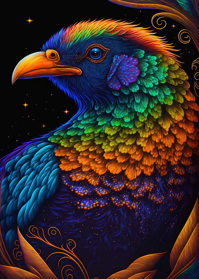colorful iridescent bird 1