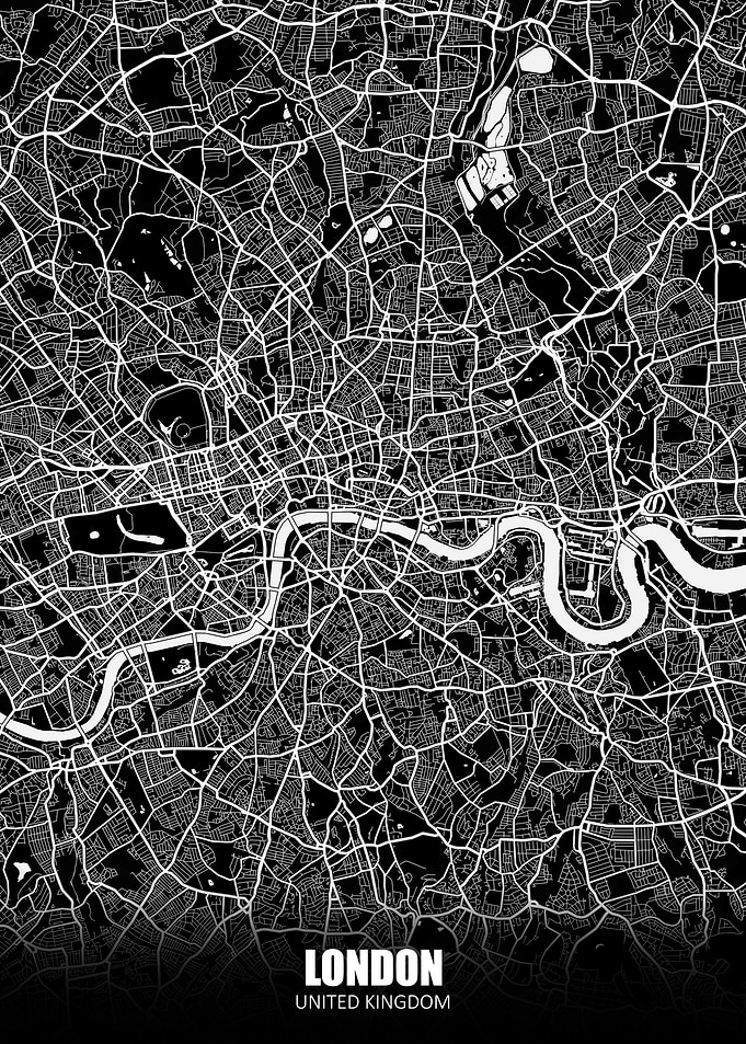 London UK Dark Map