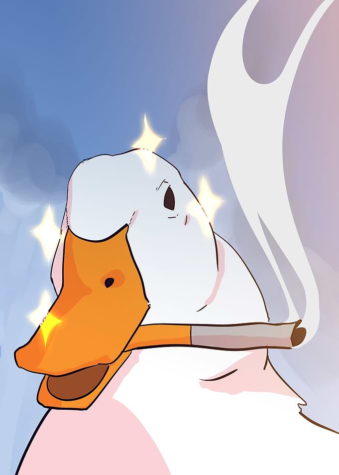 cute smoking duck