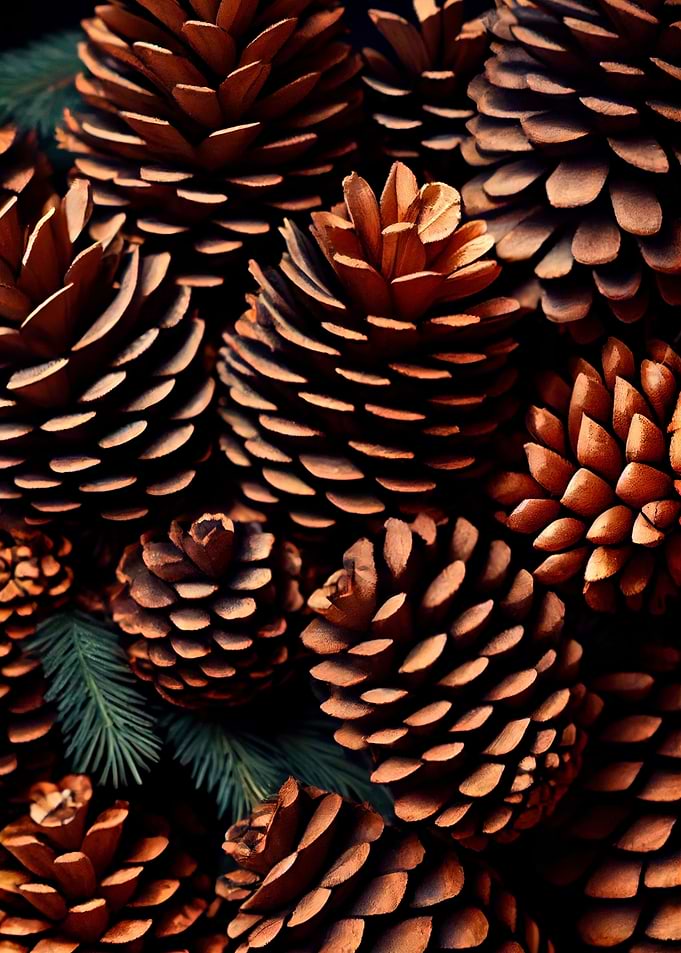 Pine Cone Mosaic — metal poster wall art