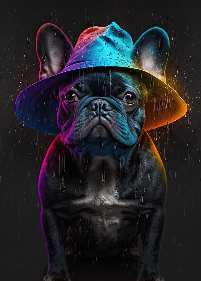 colorful cute dog