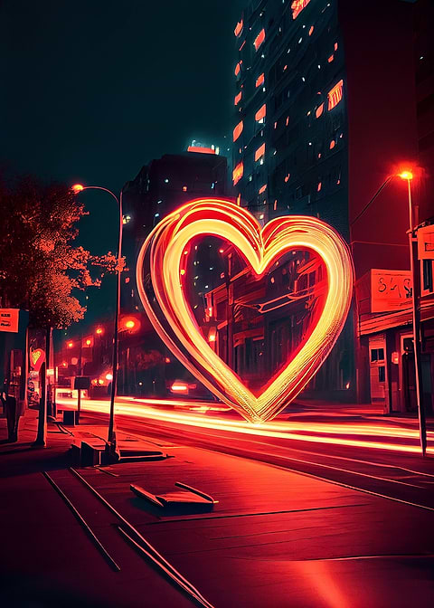 Neon Love — metal poster wall art