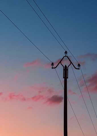 Electric pylon sunset