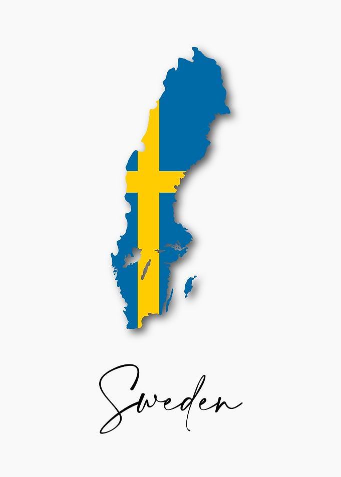 Sweden Country Map Flag