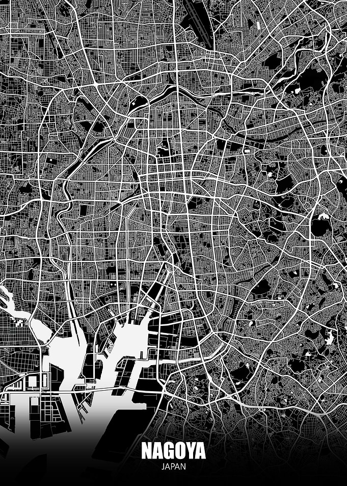 Nagoya Japan Dark Map