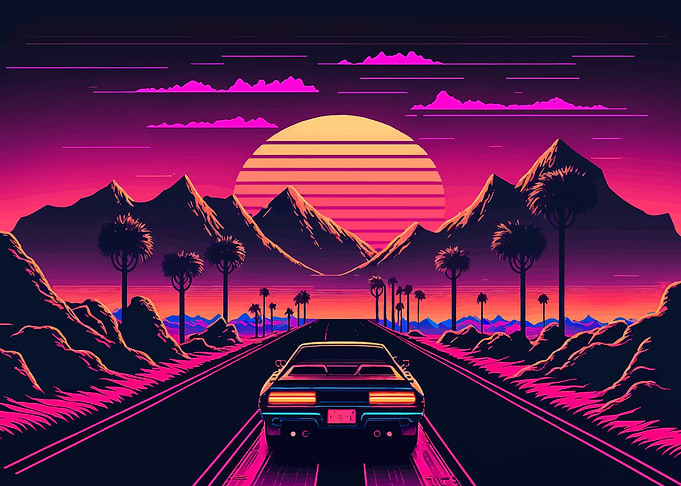 Simple living neon car