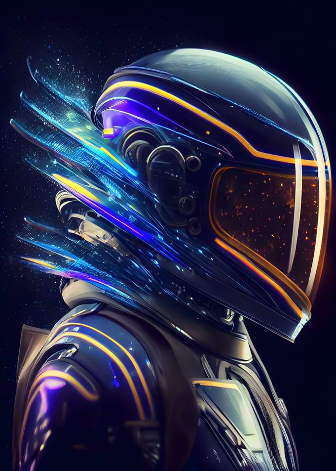 Futuristic space helmet