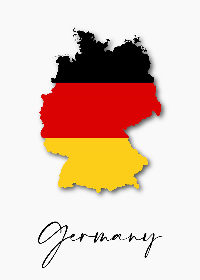 Germany Country Map Flag
