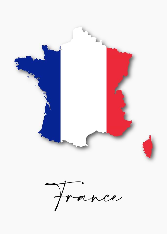France Country Map Flag