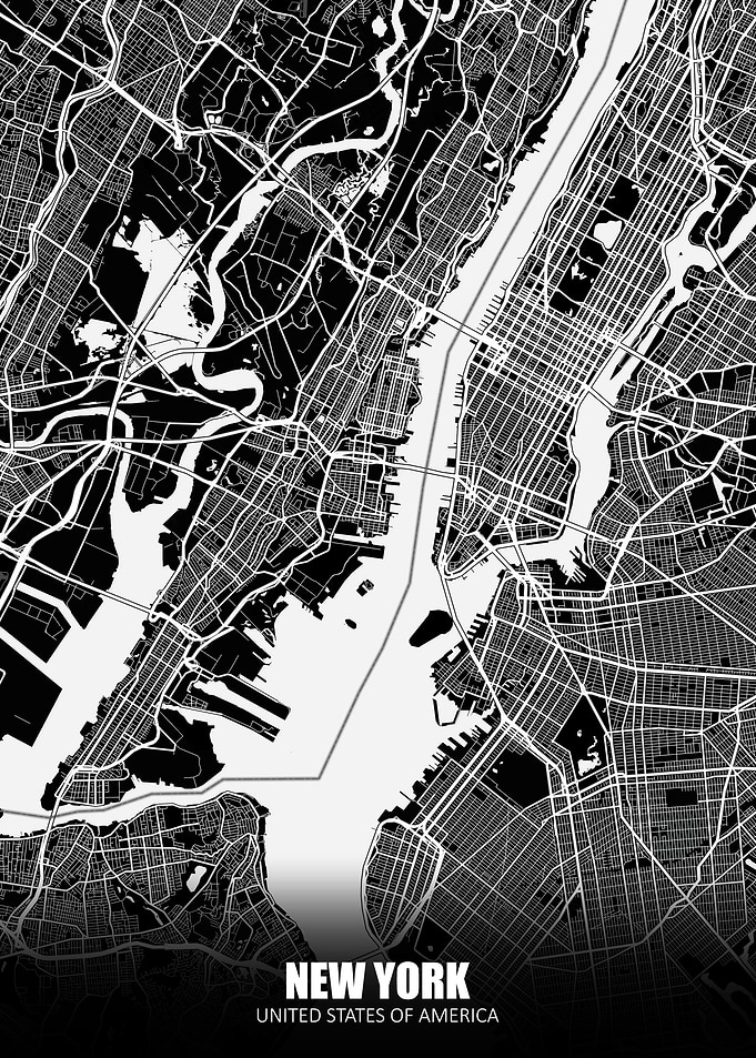 New York Dark Map