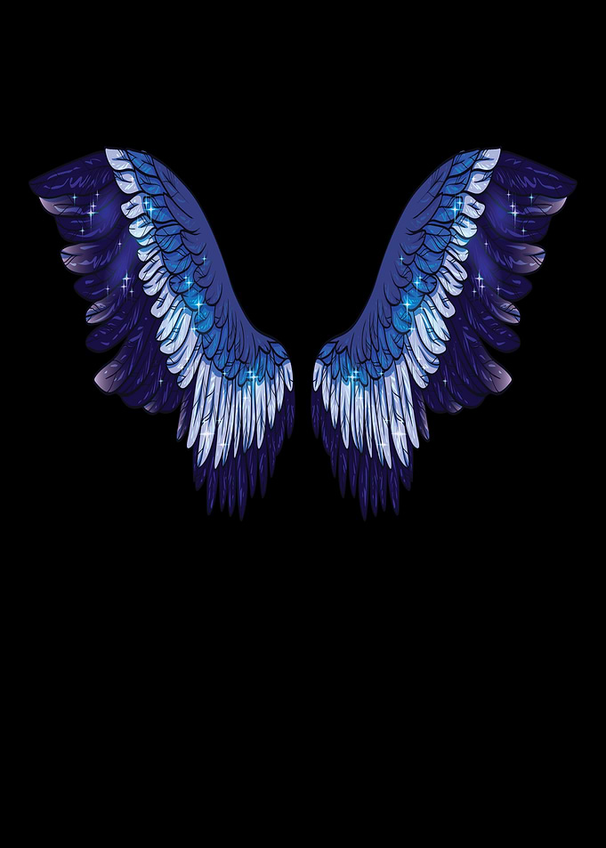 Angel Wings Bird Blue