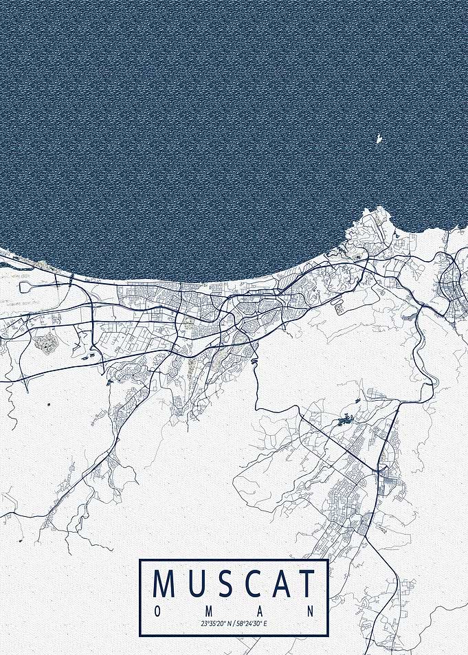 Muscat City Map Coastal