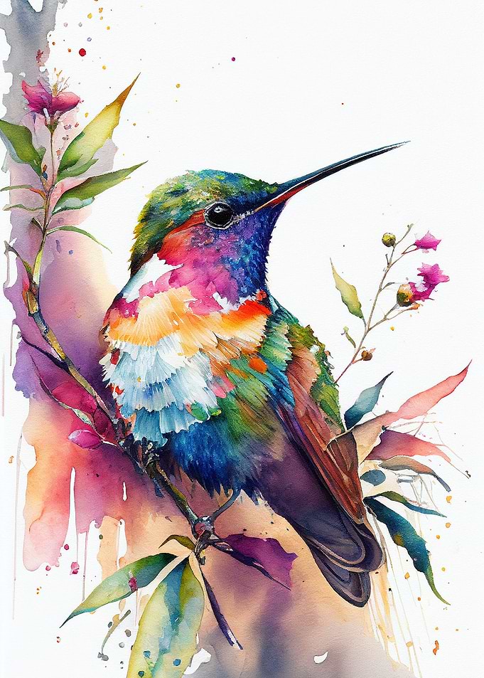 Hummingbird Watercolor