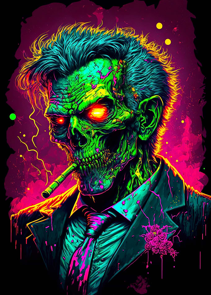 Gangster zombie in costume
