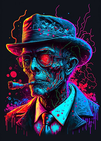 Zombie gangster smoking