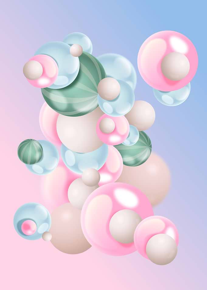 Pink Beige Green